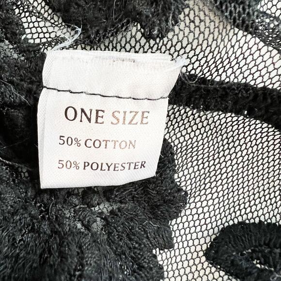 Unbranded Lace Kimono Womens L Beach Coverup Dark Coquette Boho Duster Sheer - Picture 4 of 5